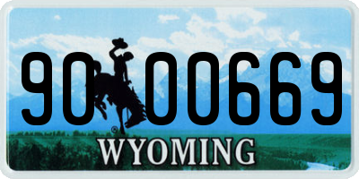 WY license plate 9000669