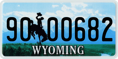 WY license plate 9000682