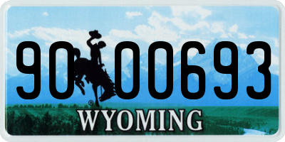WY license plate 9000693