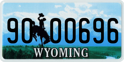 WY license plate 9000696