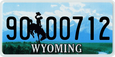 WY license plate 9000712