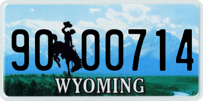 WY license plate 9000714