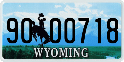WY license plate 9000718