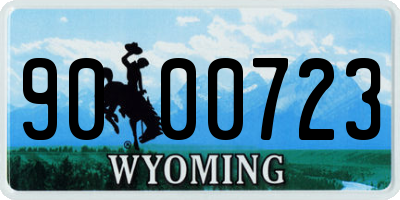 WY license plate 9000723