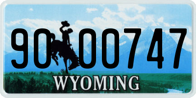 WY license plate 9000747