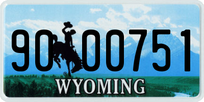 WY license plate 9000751