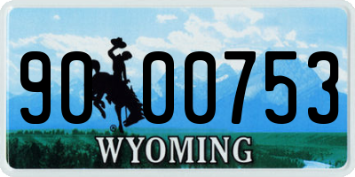 WY license plate 9000753
