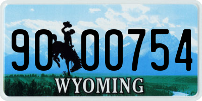 WY license plate 9000754