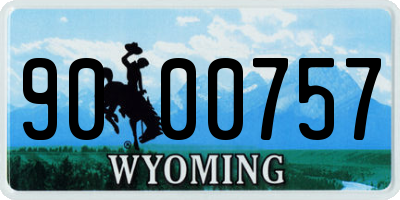 WY license plate 9000757