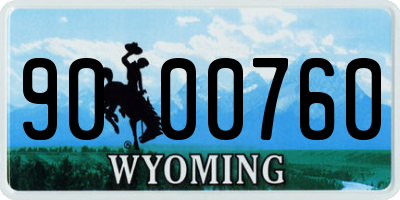WY license plate 9000760