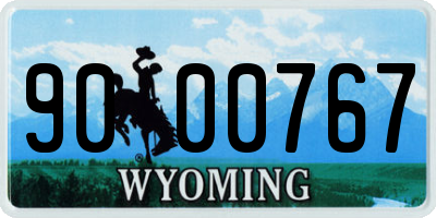 WY license plate 9000767