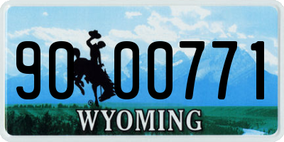 WY license plate 9000771
