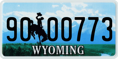 WY license plate 9000773