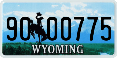 WY license plate 9000775