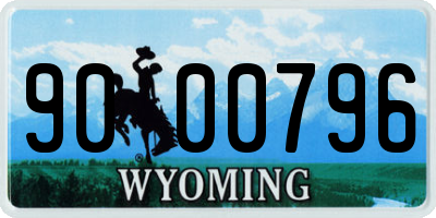 WY license plate 9000796