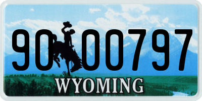 WY license plate 9000797