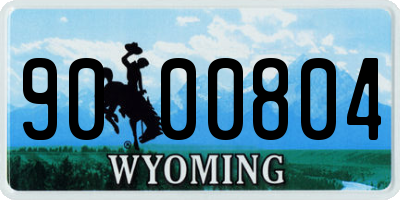 WY license plate 9000804