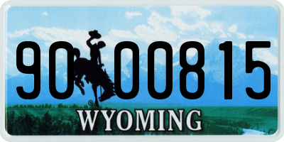 WY license plate 9000815