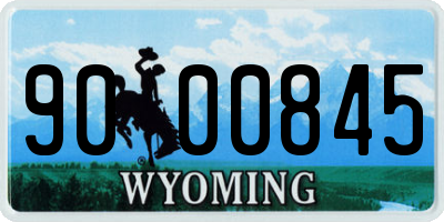 WY license plate 9000845