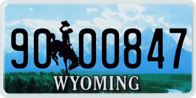 WY license plate 9000847