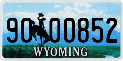 WY license plate 9000852