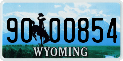 WY license plate 9000854