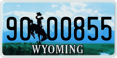 WY license plate 9000855