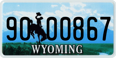 WY license plate 9000867