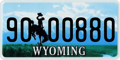 WY license plate 9000880