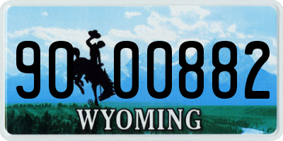 WY license plate 9000882