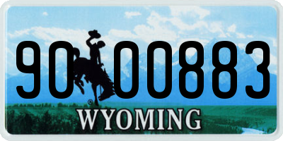 WY license plate 9000883