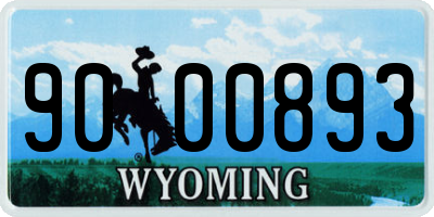 WY license plate 9000893
