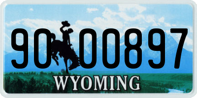 WY license plate 9000897