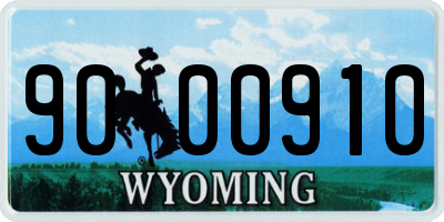 WY license plate 9000910