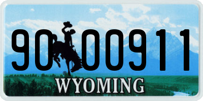 WY license plate 9000911