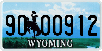 WY license plate 9000912