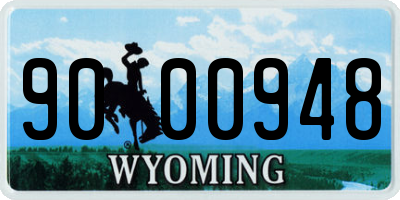 WY license plate 9000948