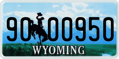 WY license plate 9000950