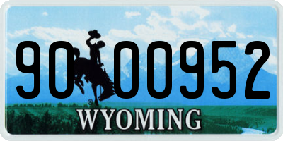 WY license plate 9000952