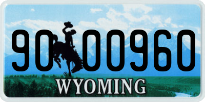 WY license plate 9000960