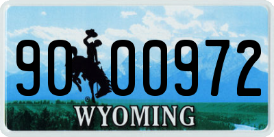 WY license plate 9000972