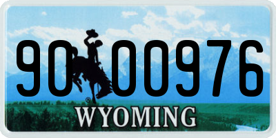 WY license plate 9000976