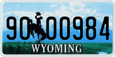 WY license plate 9000984