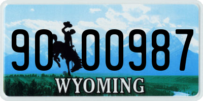 WY license plate 9000987