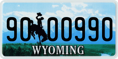 WY license plate 9000990