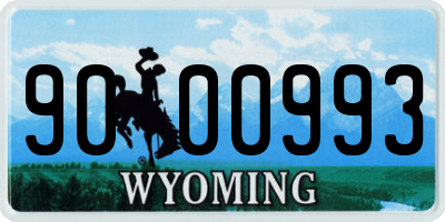 WY license plate 9000993