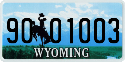 WY license plate 9001003
