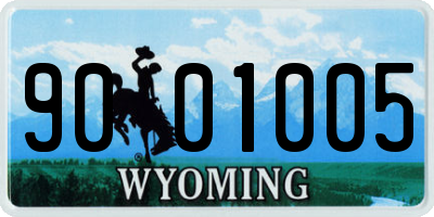 WY license plate 9001005