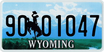WY license plate 9001047