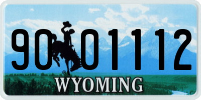 WY license plate 9001112